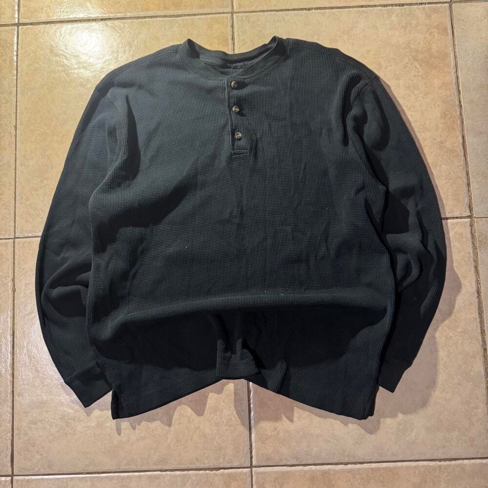Vintage black waffle knit thermal shirt size XL in mens